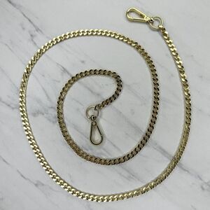 Gold Tone Flat Chain Link Purse Handbag Replacement Strap 46" ✨